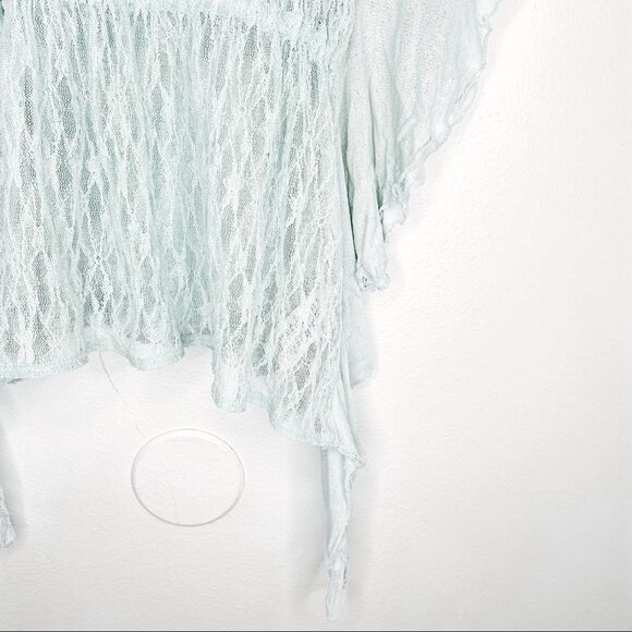 Free People June Green Lace Batwing Top - Picture 5 of 7